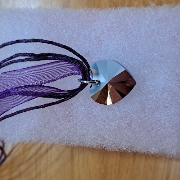 Midnight Breeze Crystal Heart Necklace - Picture 6 of 6